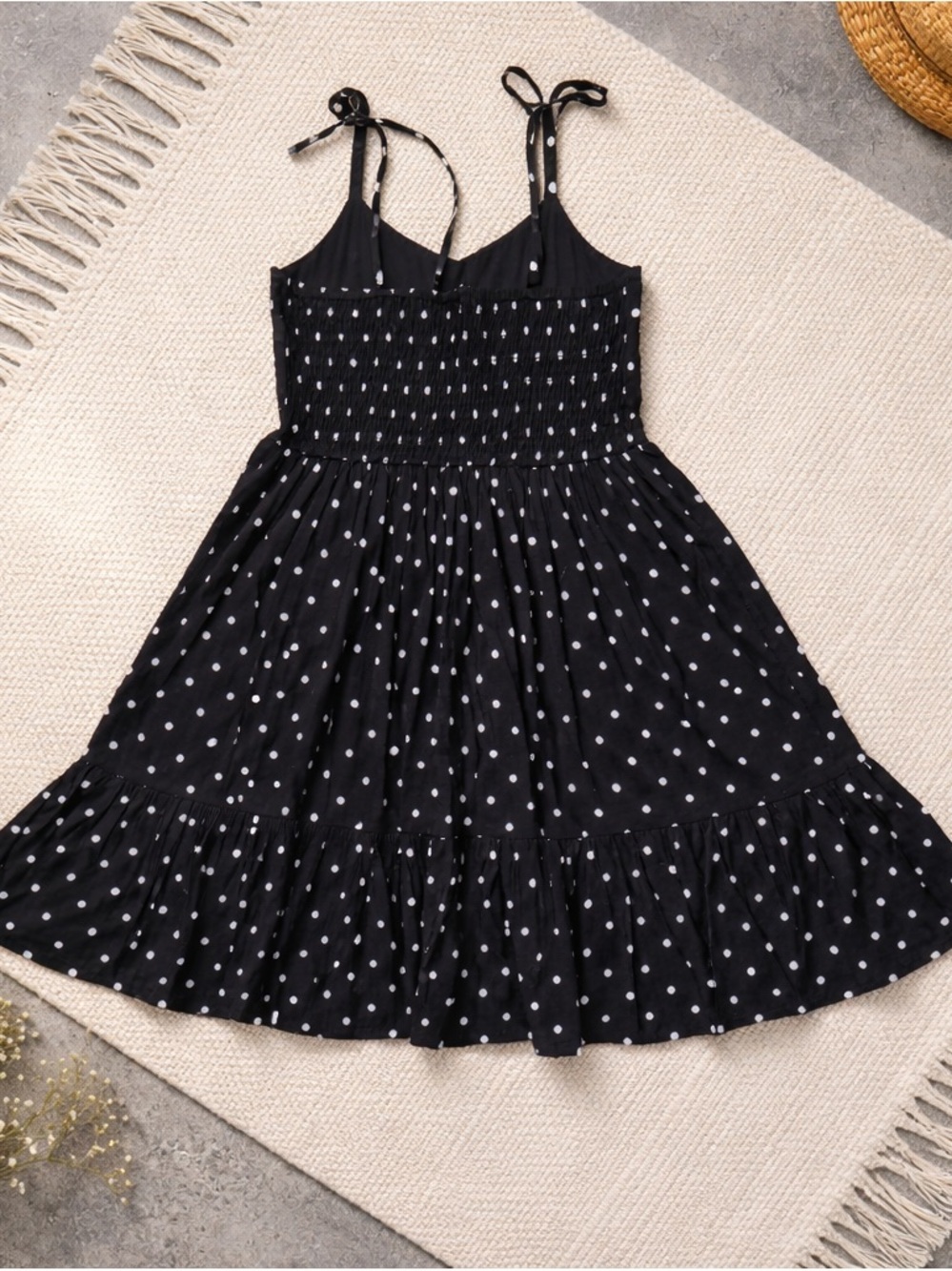 Gap Black Polka Dot Strappy Kids Dress - Picture 2 of 3